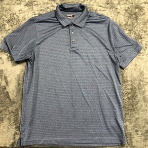 Bolle Polo Shirt Mens Large Blue Space Dye Short Sleeve Performance Golf 1348343